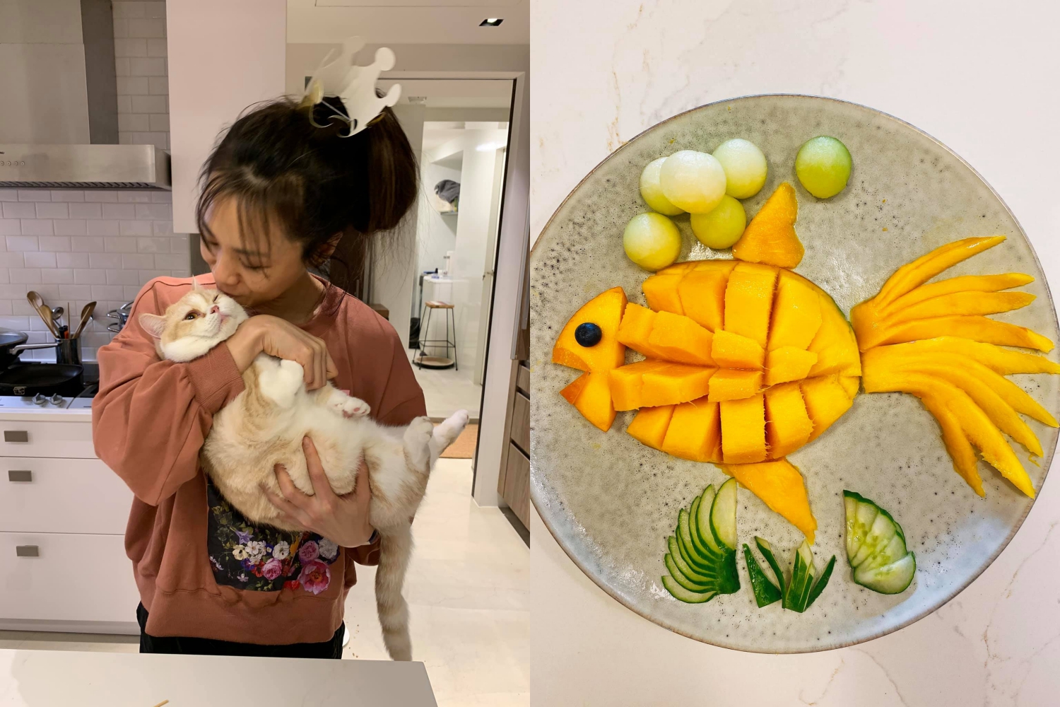 蔡健雅與她的新作品「很芒的魚」。（翻攝自蔡健雅臉書）