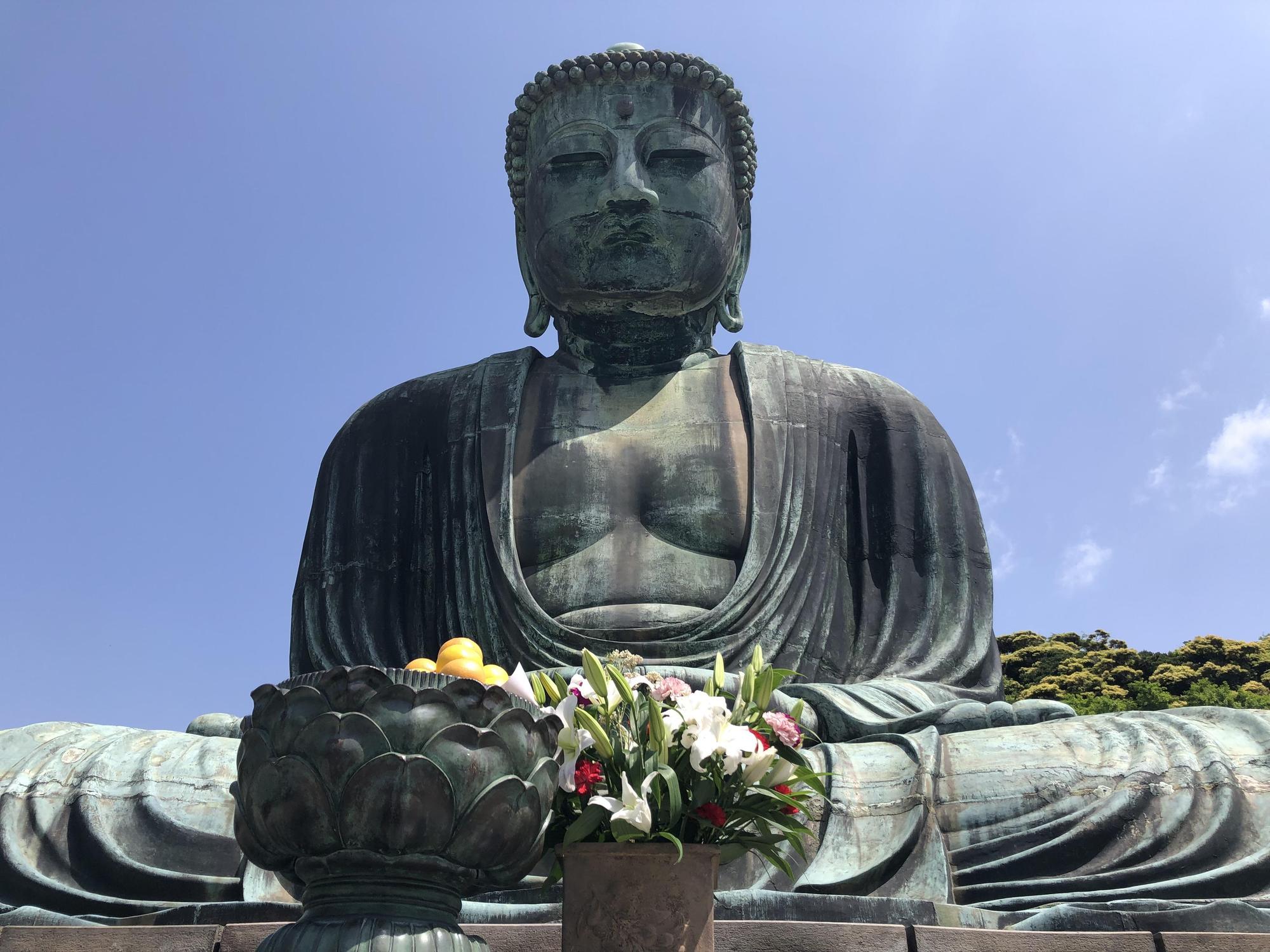 線上導覽中介紹鎌倉大佛歷史。（KKday提供）