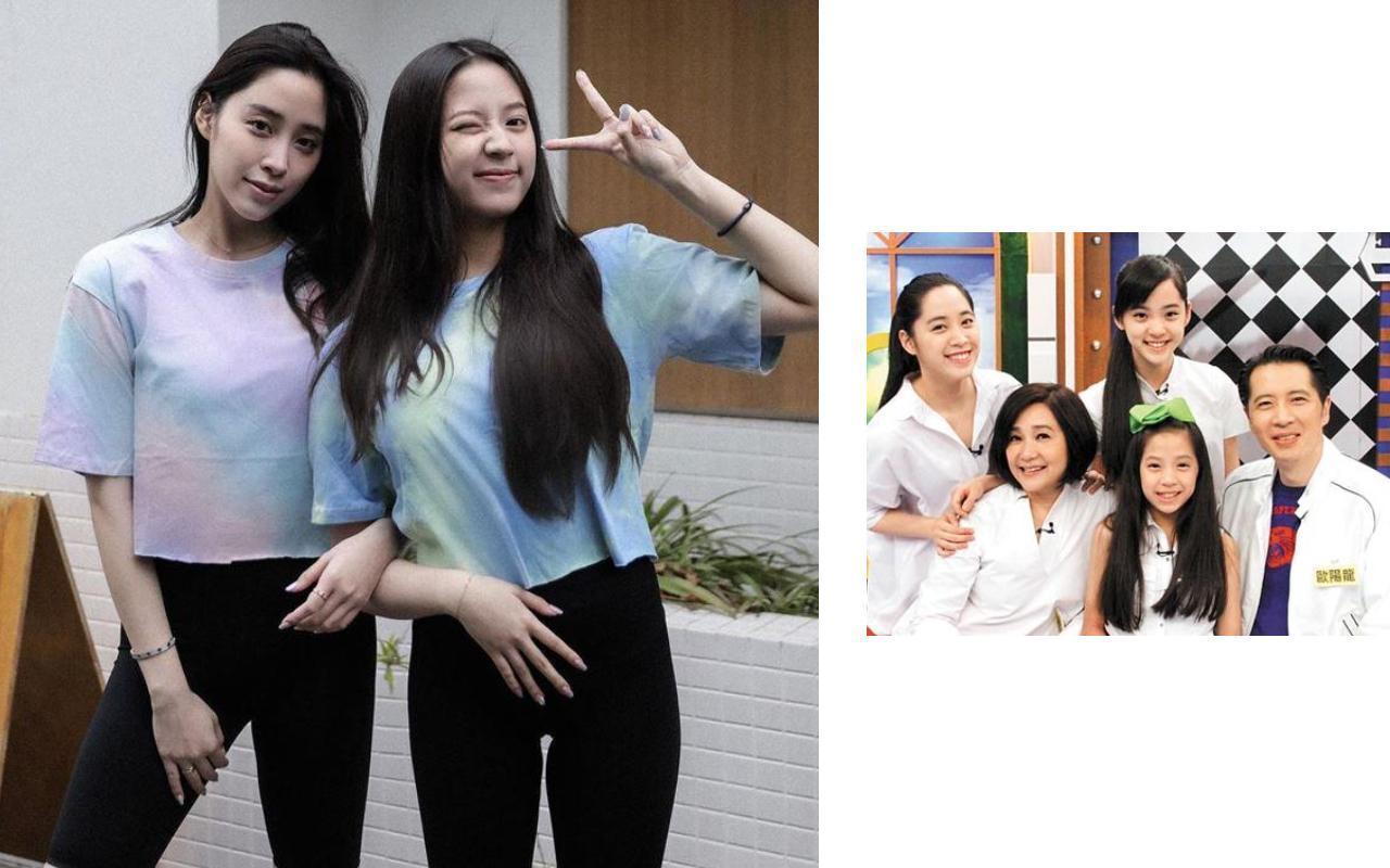 歐陽妮妮（左圖左）曬與3妹娣娣（左圖右）的合照，讓人驚嘆娣娣真長大了！（翻攝自歐陽妮妮IG、《康熙來了》）