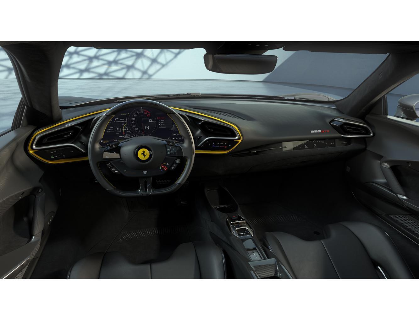 296 GTB的座艙搭載全數位化人機交換介面，這個全新設計概念最先在Ferrari SF90 Stradale車型上首次亮相並從中汲取靈感，更保持了統一的風格。