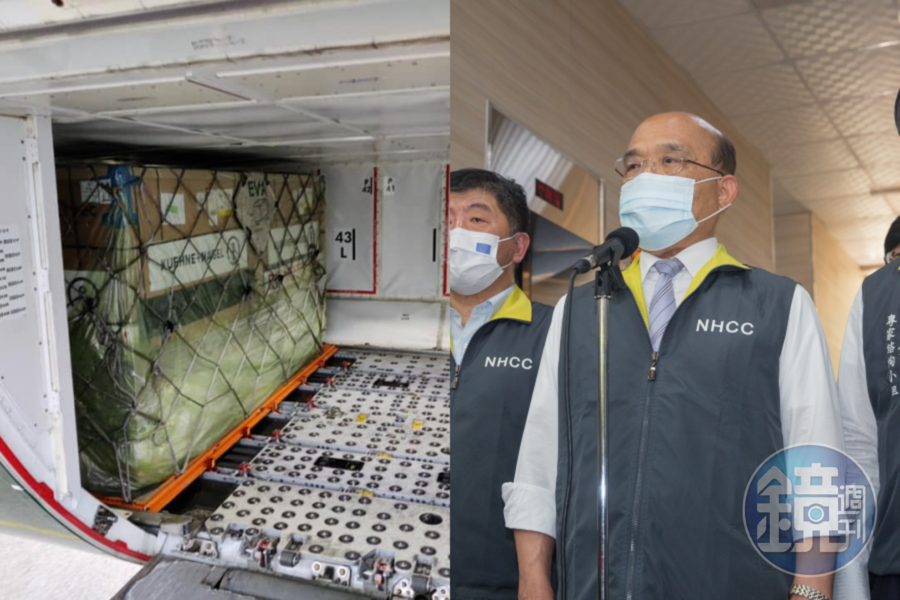 行政院長蘇貞昌(右圖)今在臉書宣布台灣自購之41萬劑莫德納疫苗下午將抵台。(翻攝自蘇貞昌臉書、本刊資料照)