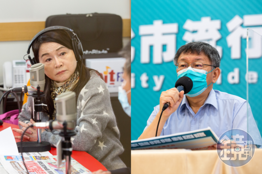 資深媒體人周玉蔻（左）今在臉書發文表示，台北市長柯文哲（右）隱匿北農群聚疫情還讓夜市「微解封」是唯恐天下不亂。（本刊資料照）