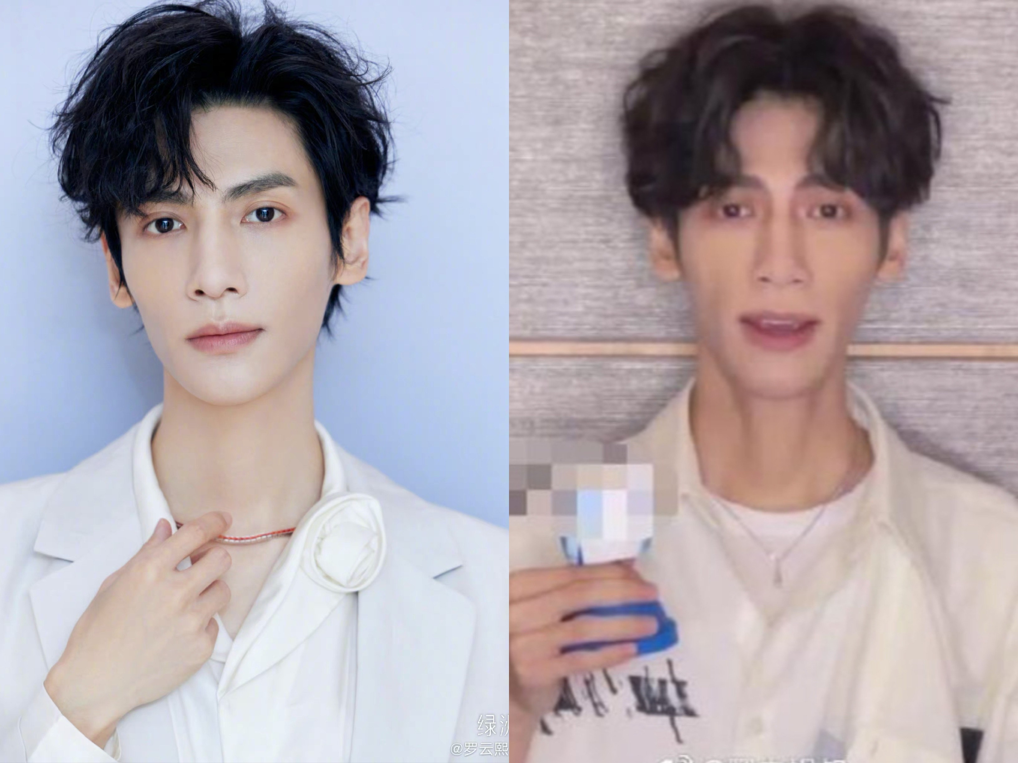 羅雲熙近照曝光，瘦到不成人形嚇壞網友。（翻攝自新浪微博）