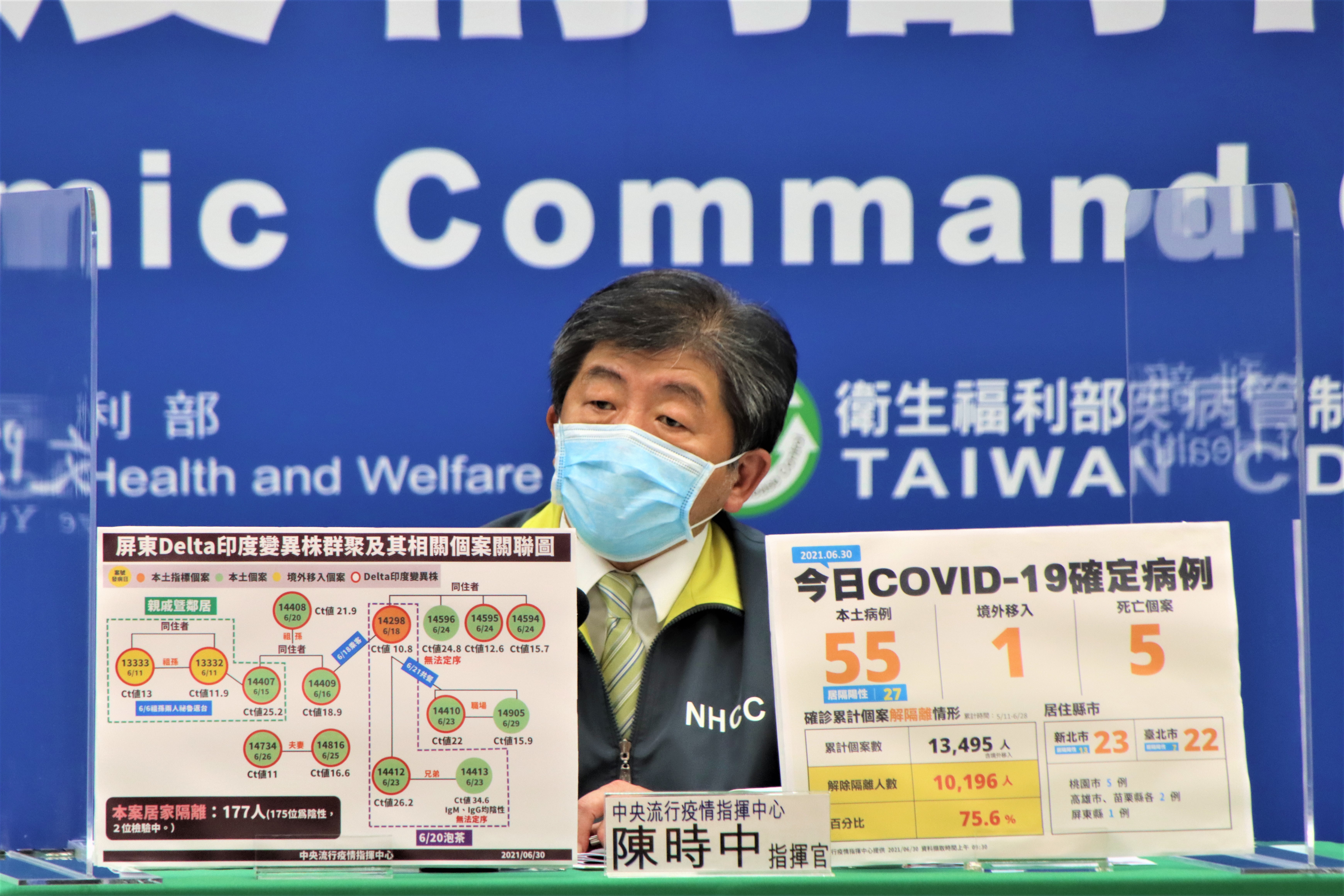 指揮官陳時中感謝環南市場染疫攤商警覺性高。（指揮中心提供）