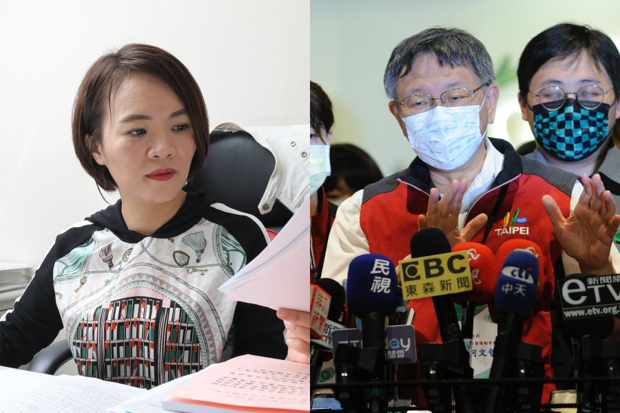 台北市議員簡舒培（左）今表示，好心肝診所違規施打疫苗事件，市長柯文哲（右）之北市府高層早知情。（本刊資料照）