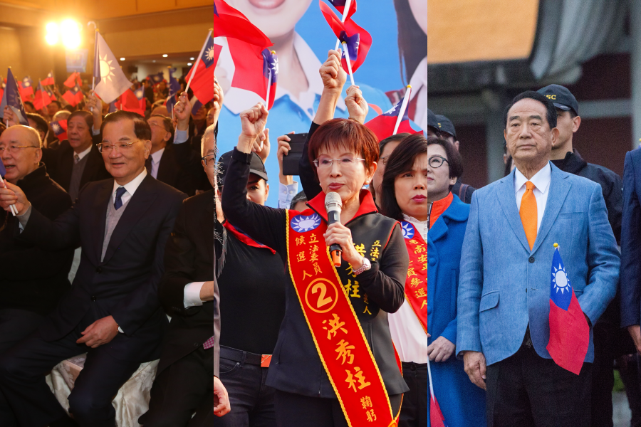 今日適逢中共百年黨慶，藍營人士連戰（左）、洪秀柱（中）和親民黨主席宋楚瑜（右）都發賀電祝福。（本刊資料照）