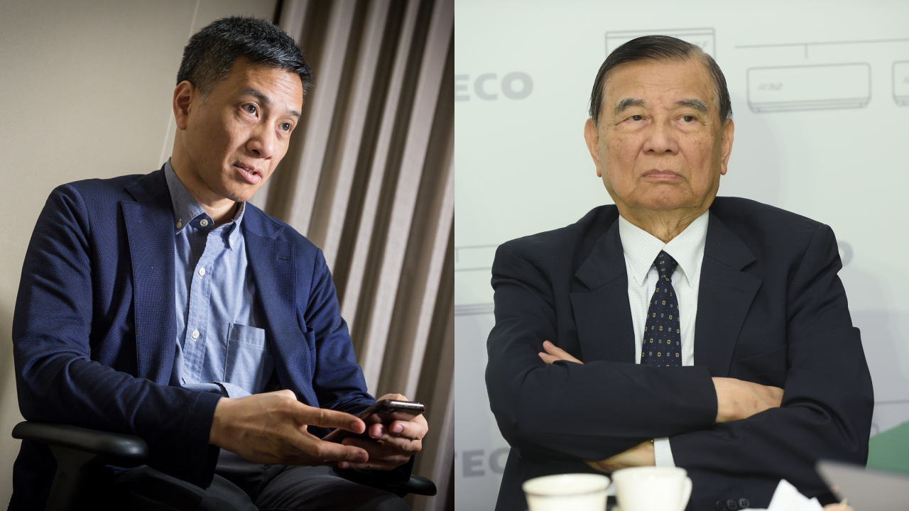 東元父子撕破臉，黃育仁（左）不排除與東元三方聯盟任一方合作。右為其父黃茂雄。（本刊資料照）