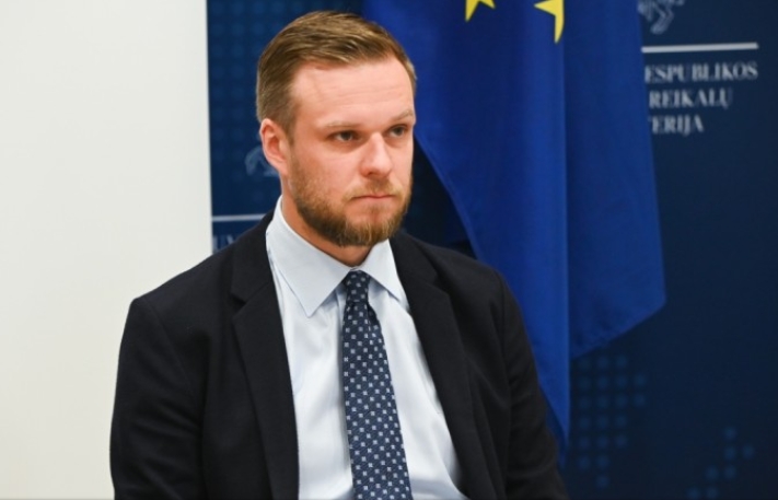 立陶宛外交部長藍斯柏吉斯談及東亞政策，預告在韓國、新加坡、台灣成立辦事處。（翻攝自立陶宛外交部）