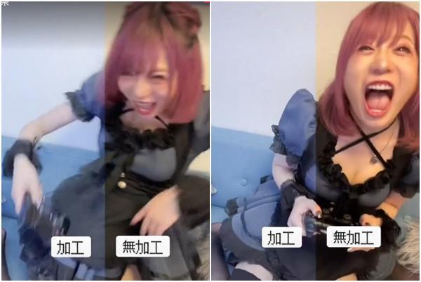 岩瀬唯奈上傳沒開特效的影片，絲毫不在意修圖留言。（翻攝自岩瀬唯奈TikTok）