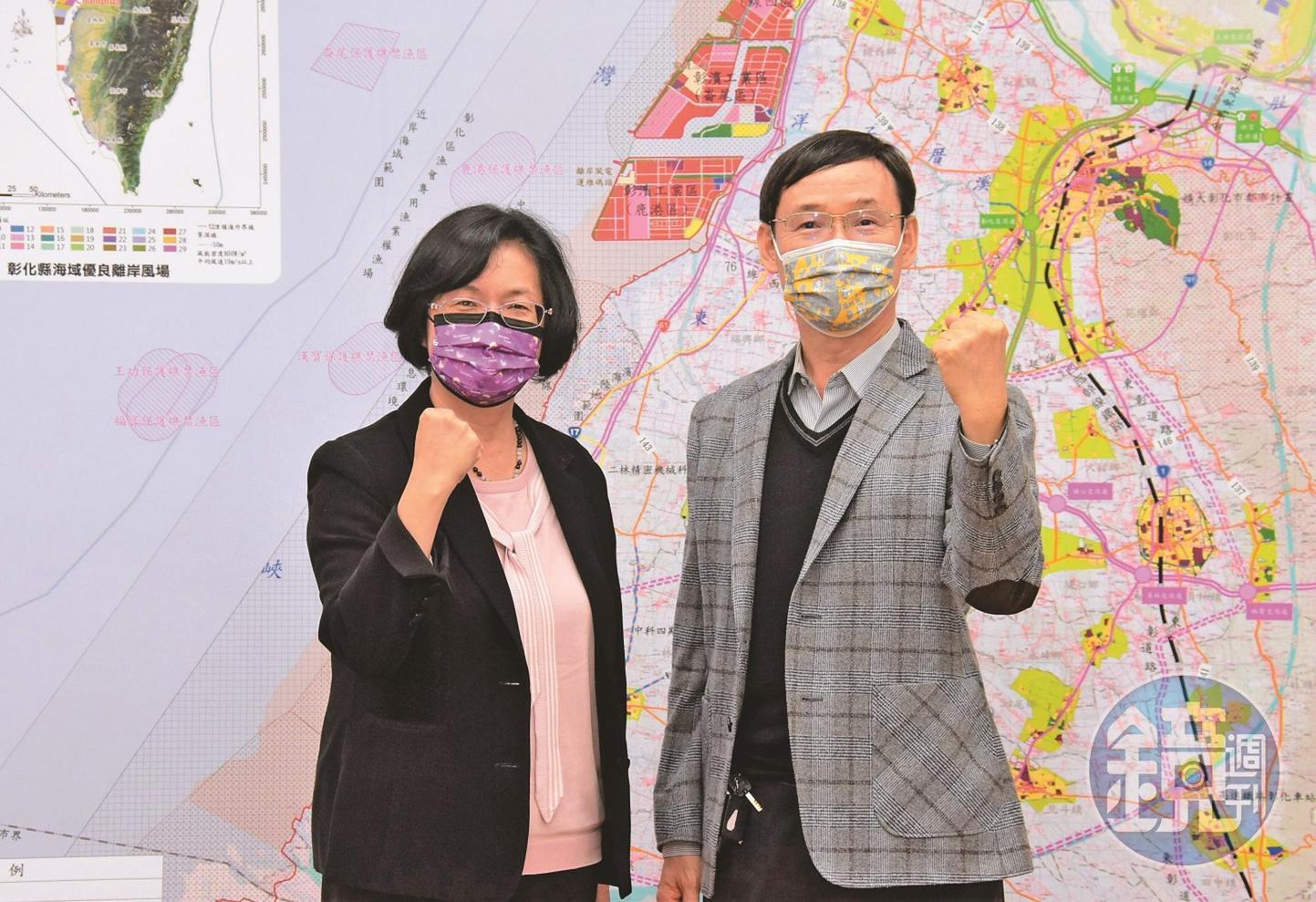 矽品副總經理簡坤義等人兩度拜會彰化縣長王惠美。