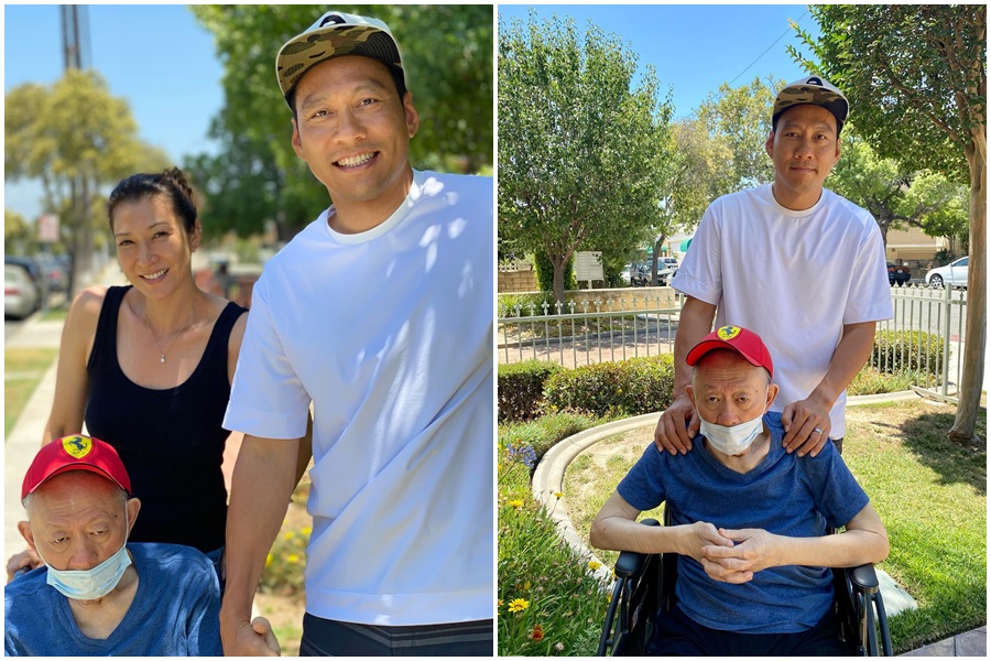 藝人艾力克斯與李詠嫻一家返美探望家人。(翻攝自李詠嫻 Jackie Lee臉書/艾力克斯 Alex臉書)