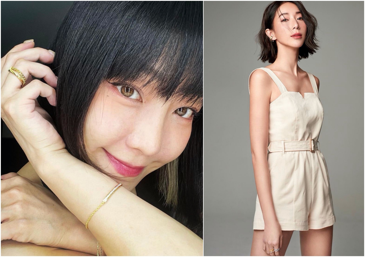 （左起）謝欣穎、隋棠不約而同看上ANVI Studios的Libre系列飾品。（ANVI Studios提供）