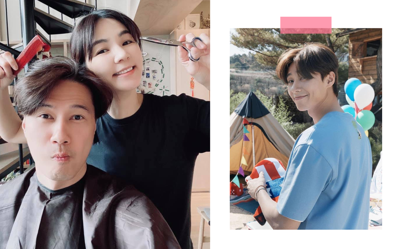 Ella在家幫老公賴斯翔理髮,網讚「剪成了朴敘俊」不得了!(翻攝自陳嘉樺臉書)