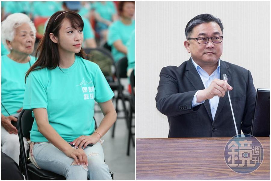 民進黨立委王定宇（右）貼出環南市場自治會群組因不滿北市議員許淑華（左）爆料，揚言要灌爆她臉書。（本刊資料照）