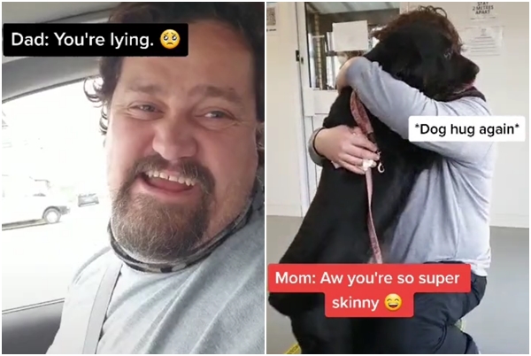 硬漢爸爸在得知要去接回狗女兒，忍不住哭出來。（翻攝自emmathed0g Tiktok）