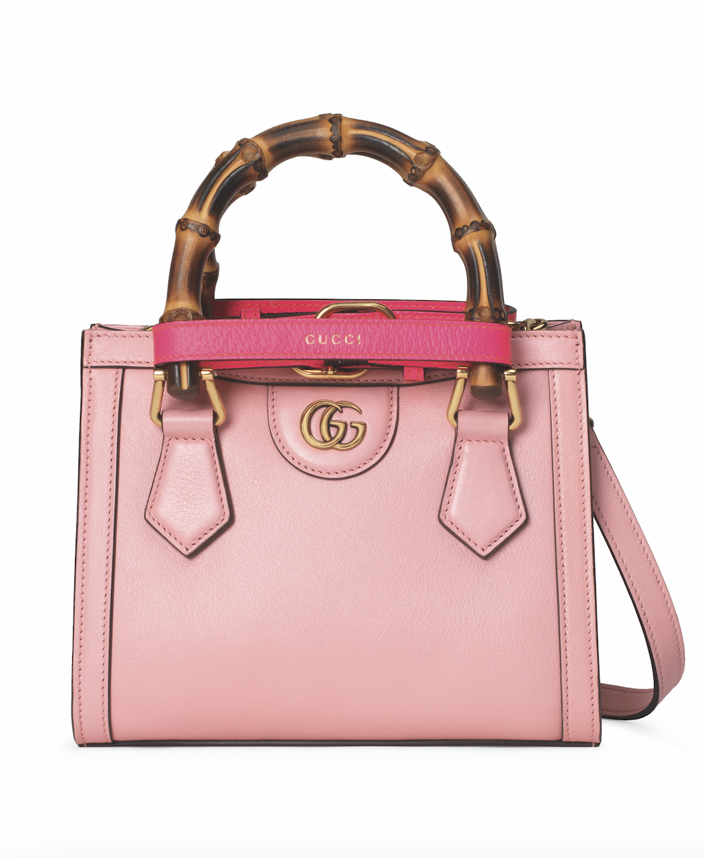 GUCCI Diana 粉色迷你手提包。NT$95,000