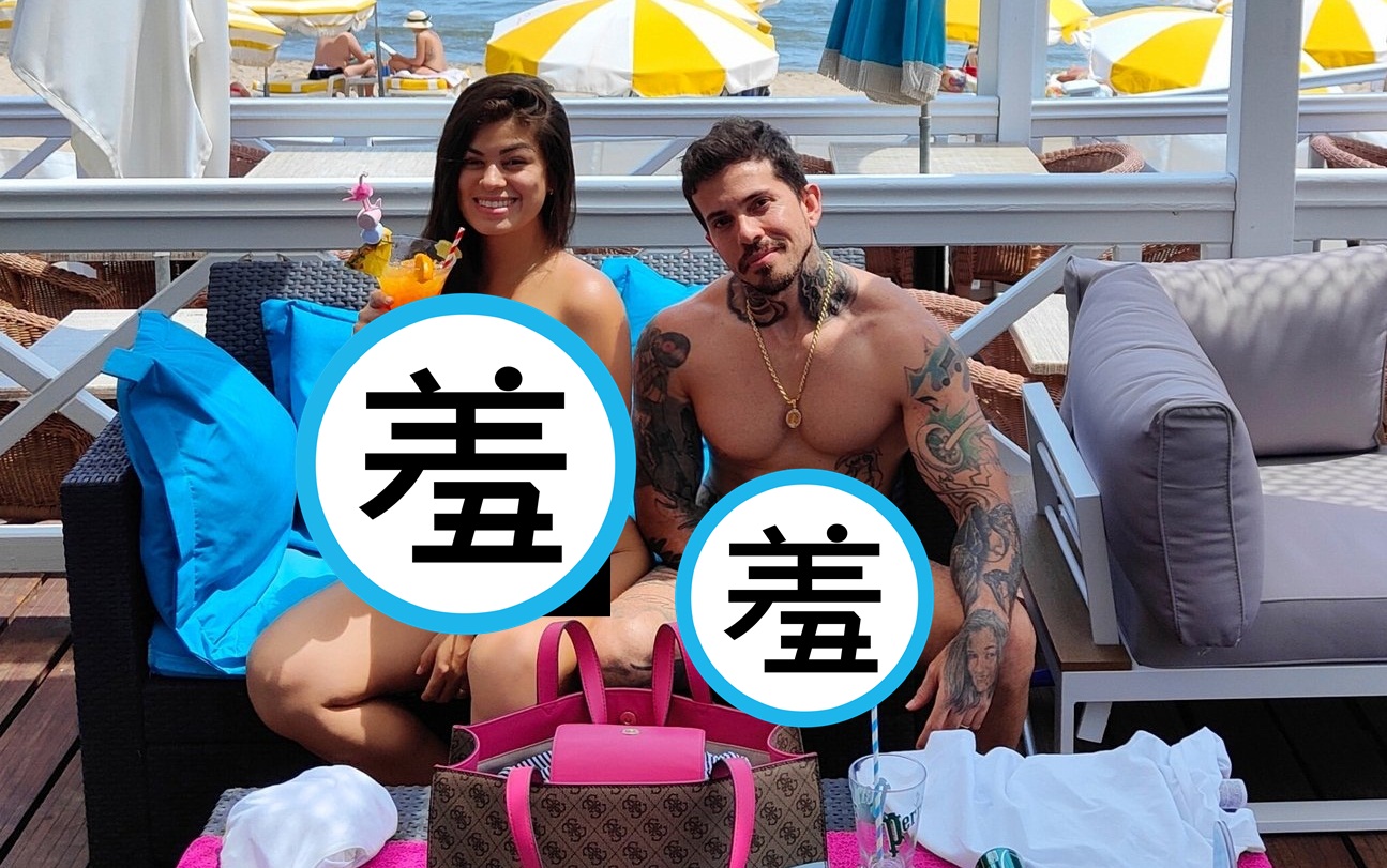 法國濱海城鎮愛德角，允許民眾裸體上街。（翻攝自Luana Kazaki推特）