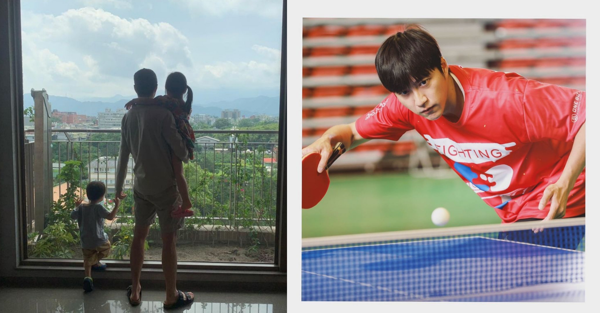 江宏傑貼出抱著一子一女的一家3口照，說自己會當個負責任的爸爸。（翻攝自江宏傑IG）