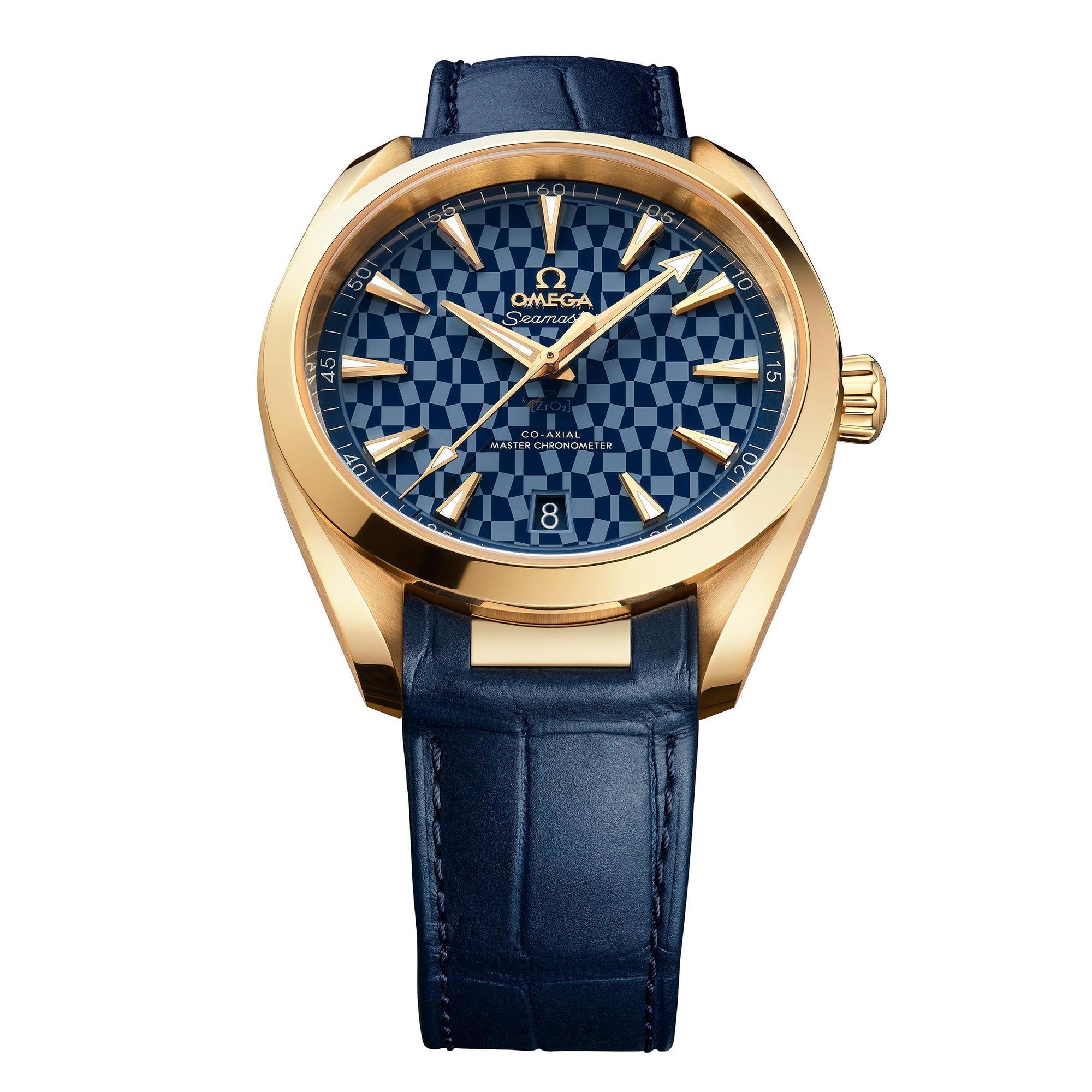 Aqua Terra 18K黃金特別版有41mm與38mm兩種尺寸，定價分別為NT$605,000、NT$581,000。
