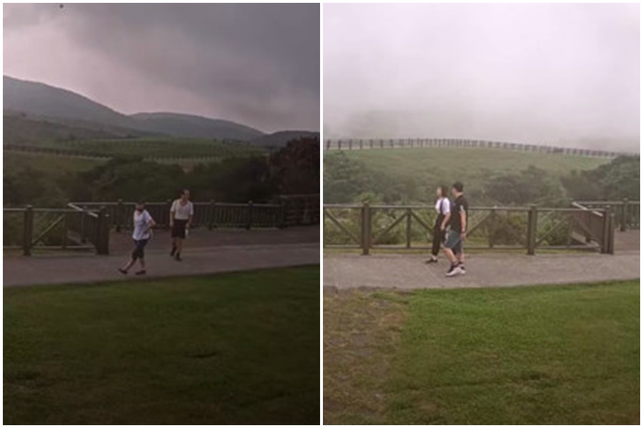 有不少民眾上陽明山爬山踏青，卻無視防疫規定。（翻攝自陽明山即時影像）