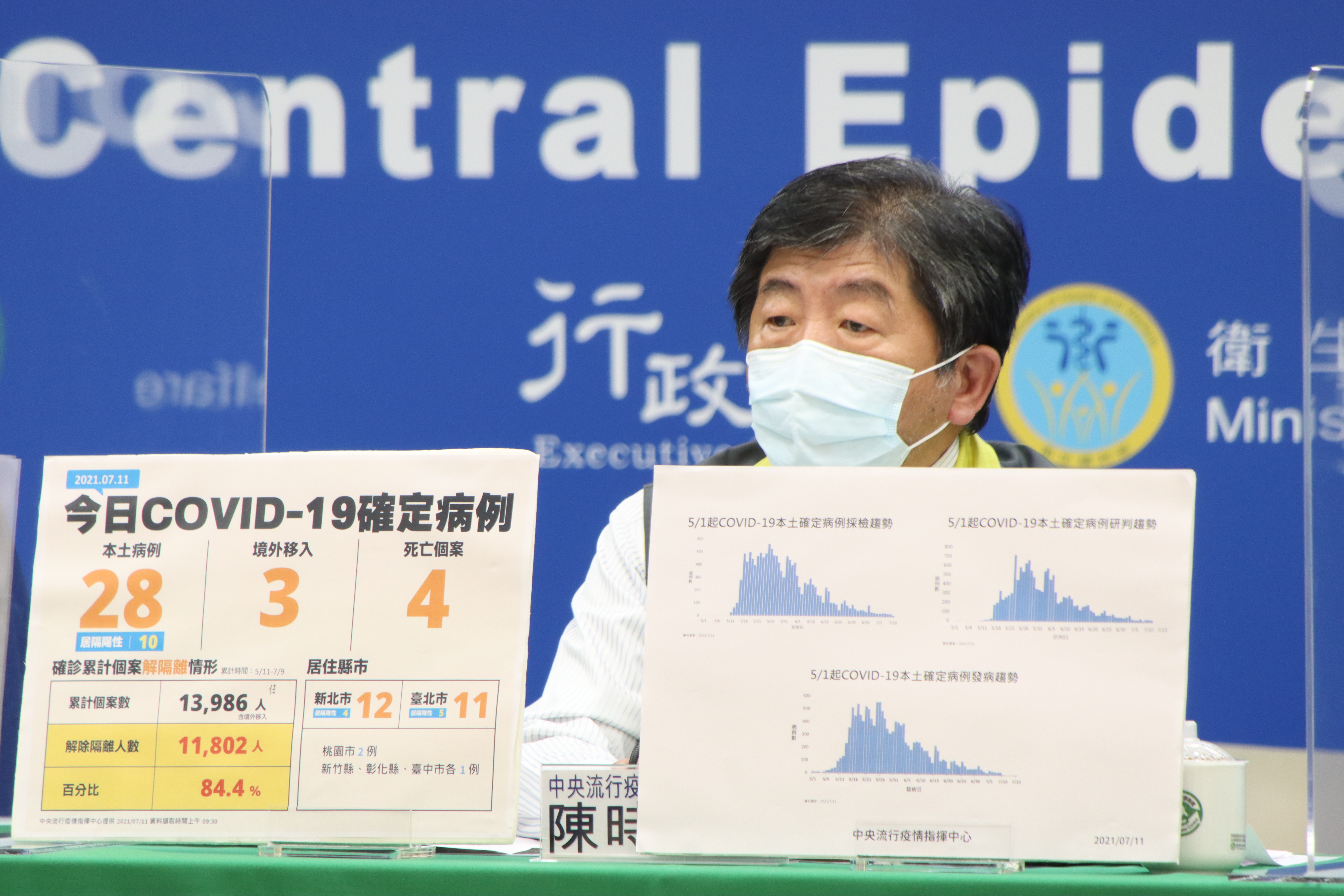 指揮官陳時中說明疫情狀況。（指揮中心提供）