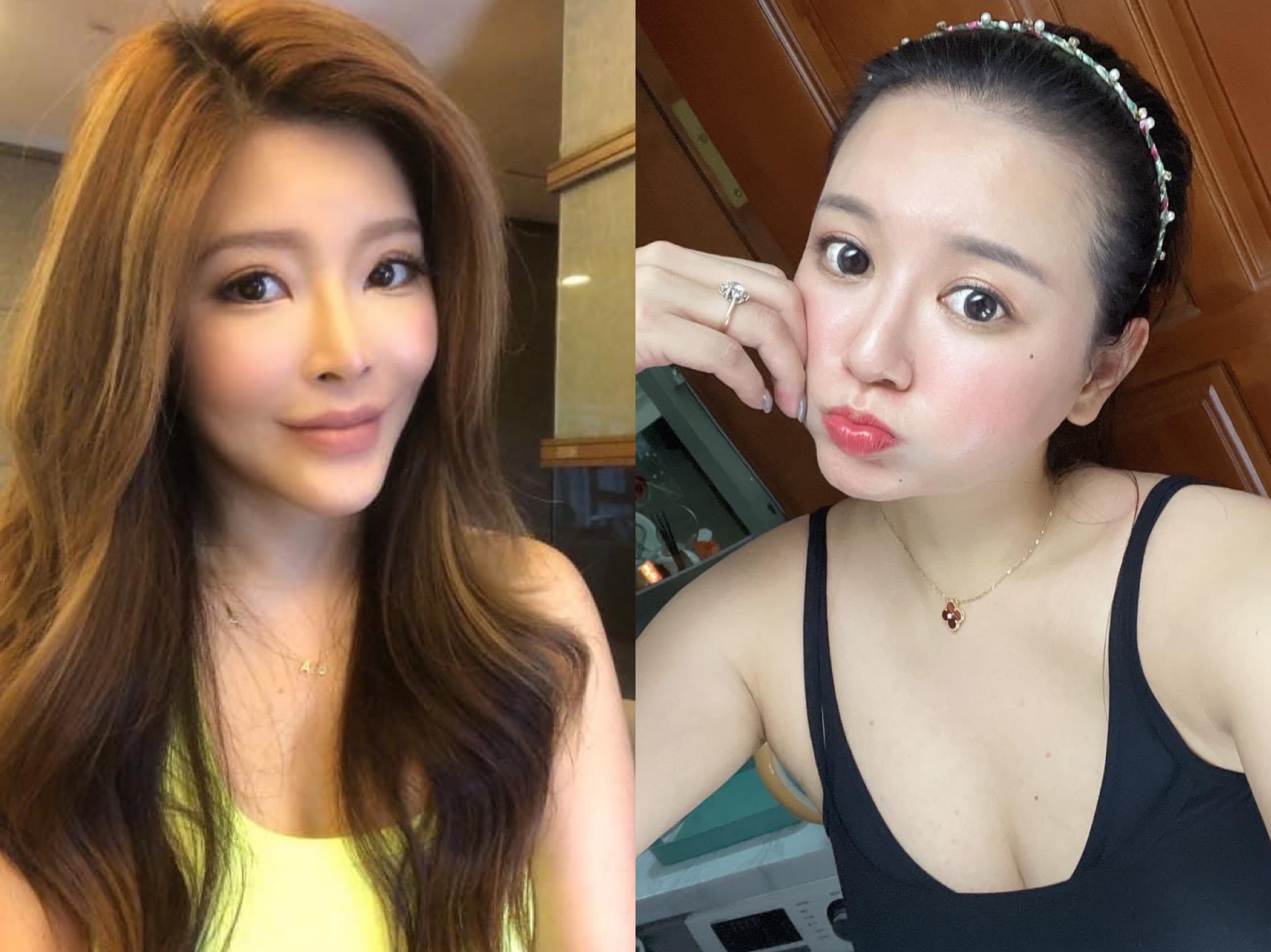 李愛綺（左）對於李妍瑾（右）向媒體爆料說她棄養父母相當不爽，直言喊告。（翻攝自李愛綺、李妍瑾臉書）