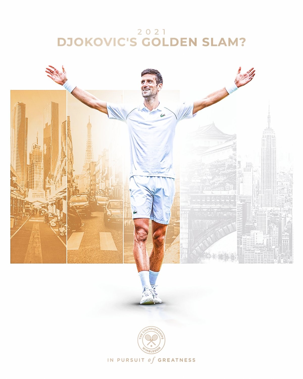 Djokovic在今年有機會締造同一年「金滿貫」的史詩紀錄。（翻攝自Wimbledon 推特）