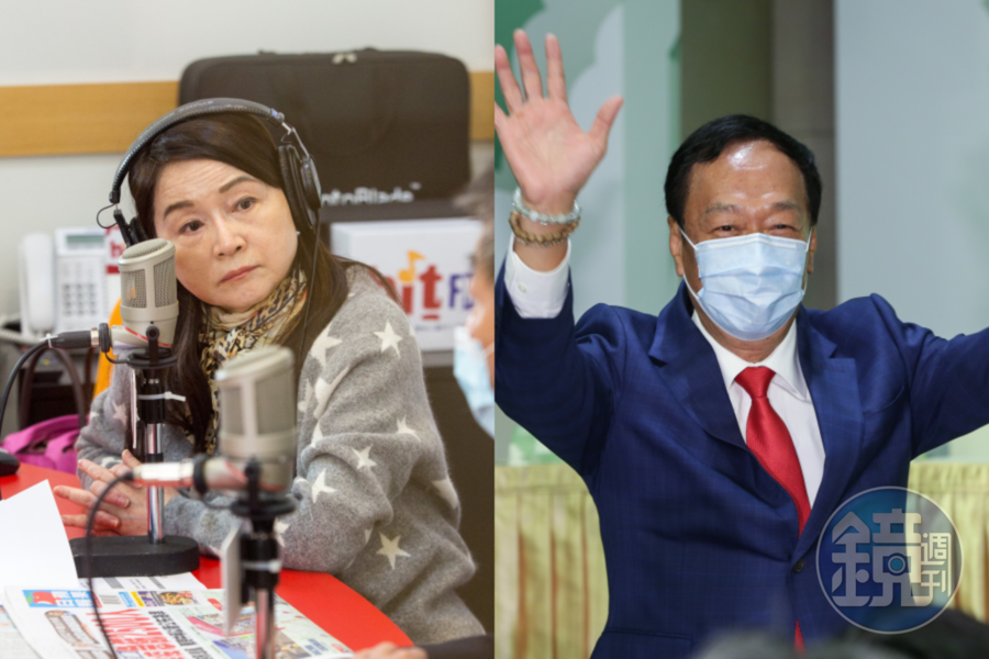 周玉蔻(左)認為,郭台銘(右)購買BNT疫苗某種程度上是在向中共交「保護費」。(本刊資料照)