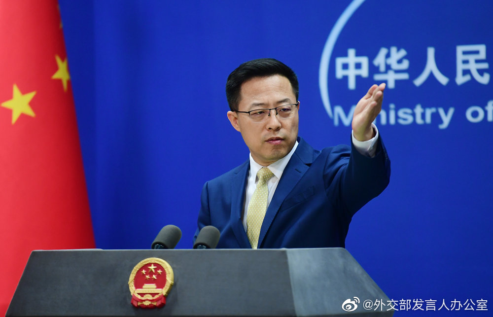 中國外交部發言人趙立堅，今針對美國被《彭博社》評選為防疫第一的國家一事，表示「我想世界民眾只能表示『呵呵』了」。（翻攝自「外交部發言人辦公室」微博）