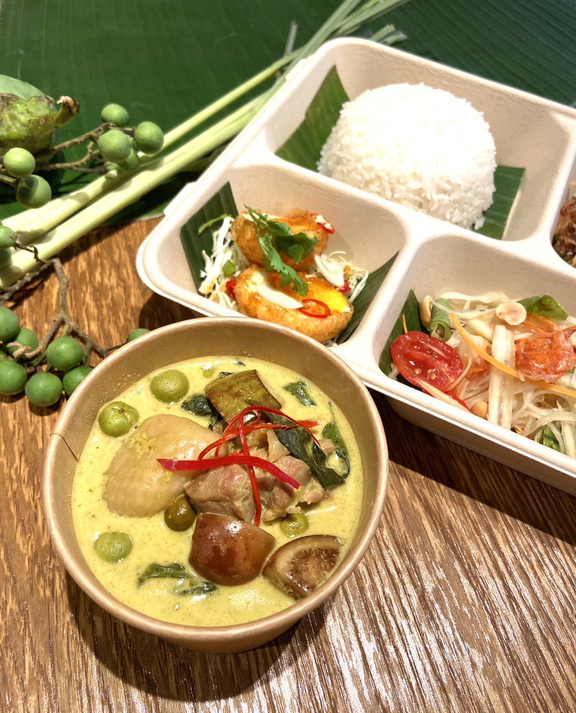 baan 泰式綠咖哩餐盒。(湘樂餐飲集團提供)