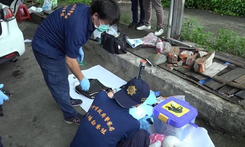 台中袁姓男子遭分居太太聯合陳姓情夫殺害焚屍，警方前往新竹採證。（讀者提供）