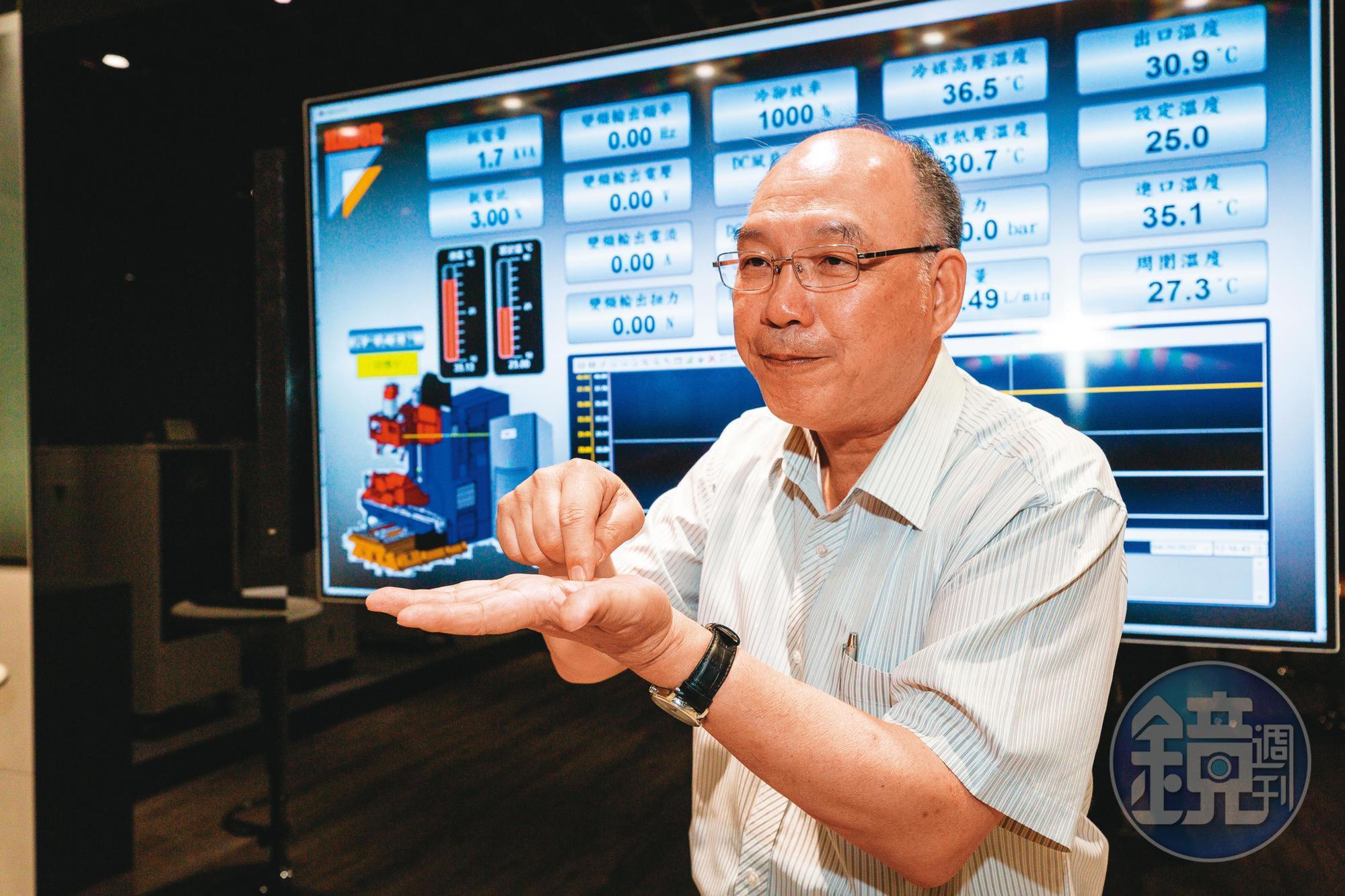 許文憲深耕冷卻機產業逾30年，以正負0.1度的溫控精度收服許多大廠客戶。