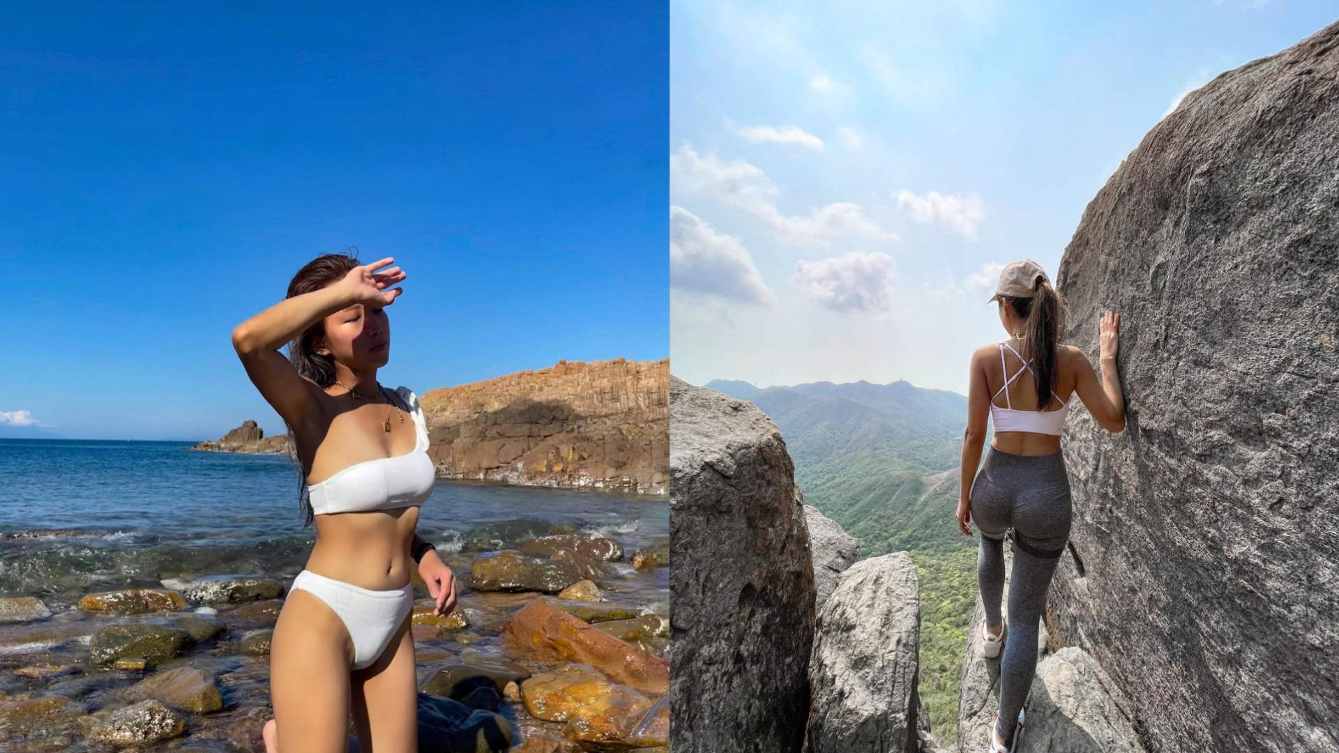 熱愛戶外運動的索菲亞經常PO出上山下海美照。（翻攝自Sofia Cheung IG）