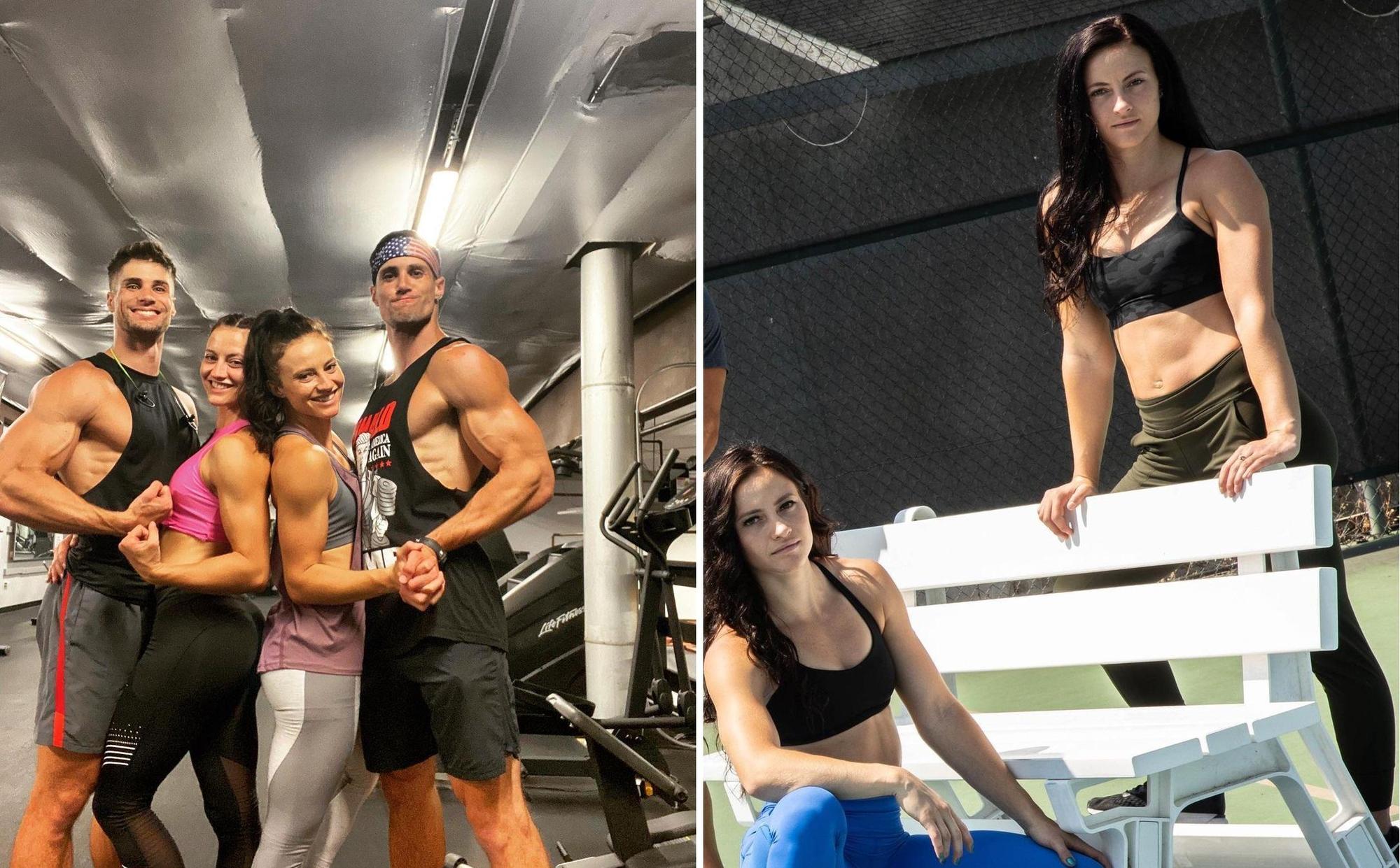 4人比拚起肌肉都沒有在客氣。(翻攝自凡妮莎、卡瑞莎IG)