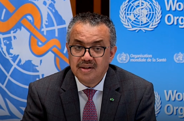 WHO祕書長譚德塞向中國要求，提供疫情初期的原始資料，並呼籲中國須更加開放、透明。（翻攝自WHO YouTube頻道）