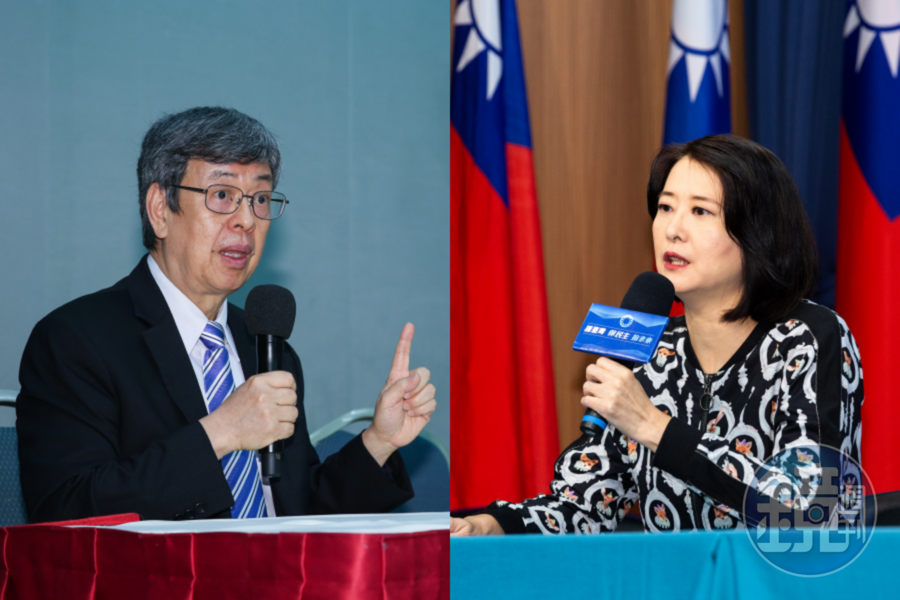 議員王鴻薇（右）日前指前副總統陳建仁（左）接受高端二期試驗打的是疫苗，隨後遭陳建仁打臉「自己打的是安慰劑」。（本刊資料照）