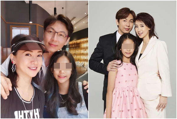 分隔1年2個月，翁虹與老公女兒日前終於團圓（左圖），特別外出吃飯慶祝。（翁虹提供）