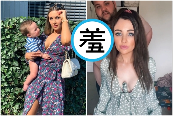 澳洲網紅席安娜拍攝影片時，後方都會有位男子狂抖「長輩」。（翻攝自Sienna Keera IG、TikTok）