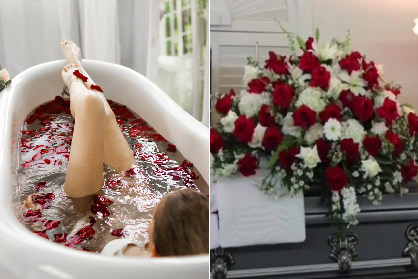 丈夫準備玫瑰浴求歡，卻被兒子發現端倪。（東方IC、翻攝自貝蒂TikTok）