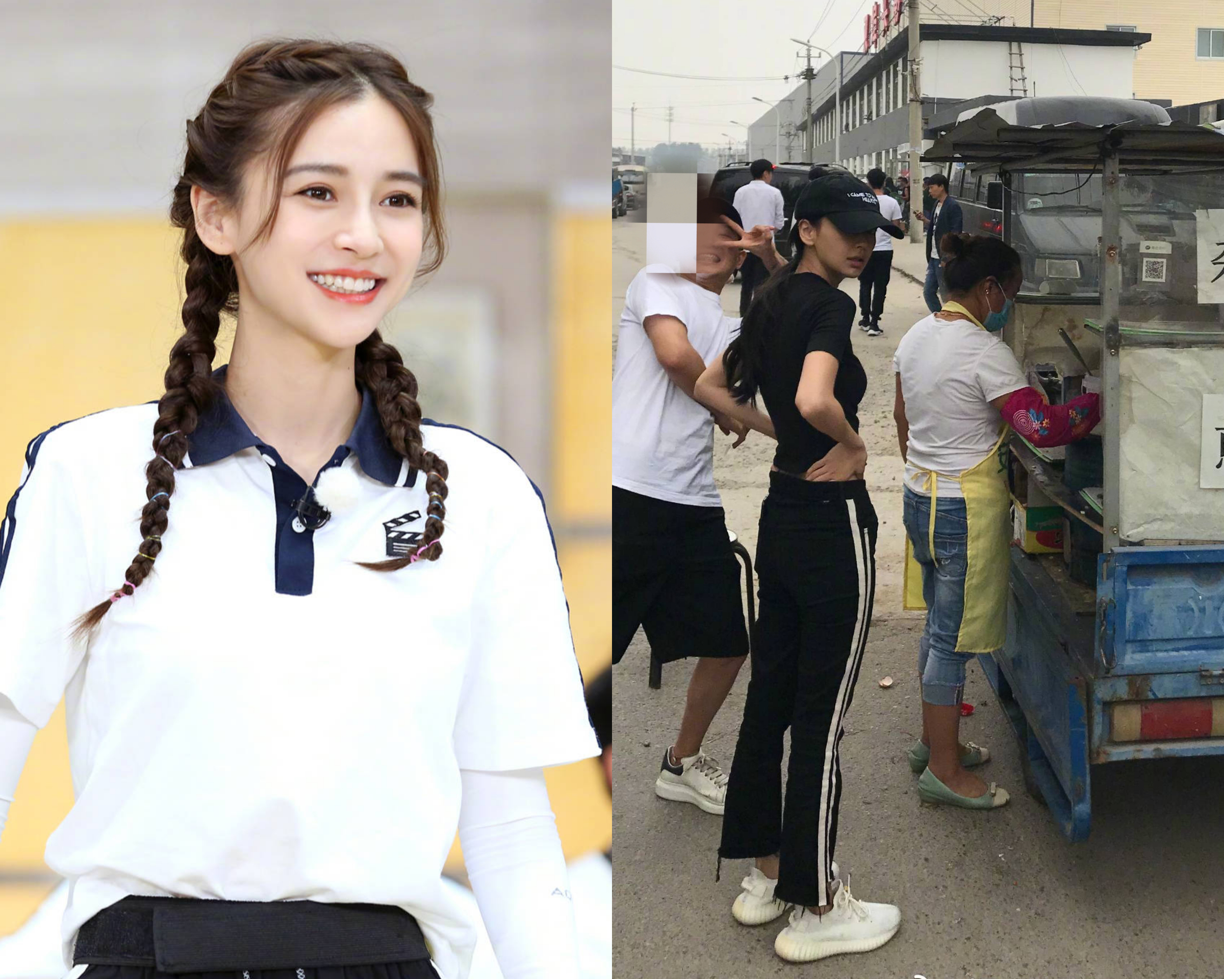 曾有網友目擊Angelababy大清早素顏親自排隊跟小販買煎餅，大讚她接地氣，難得一見。（網路圖片、翻攝自Angelababy微博）