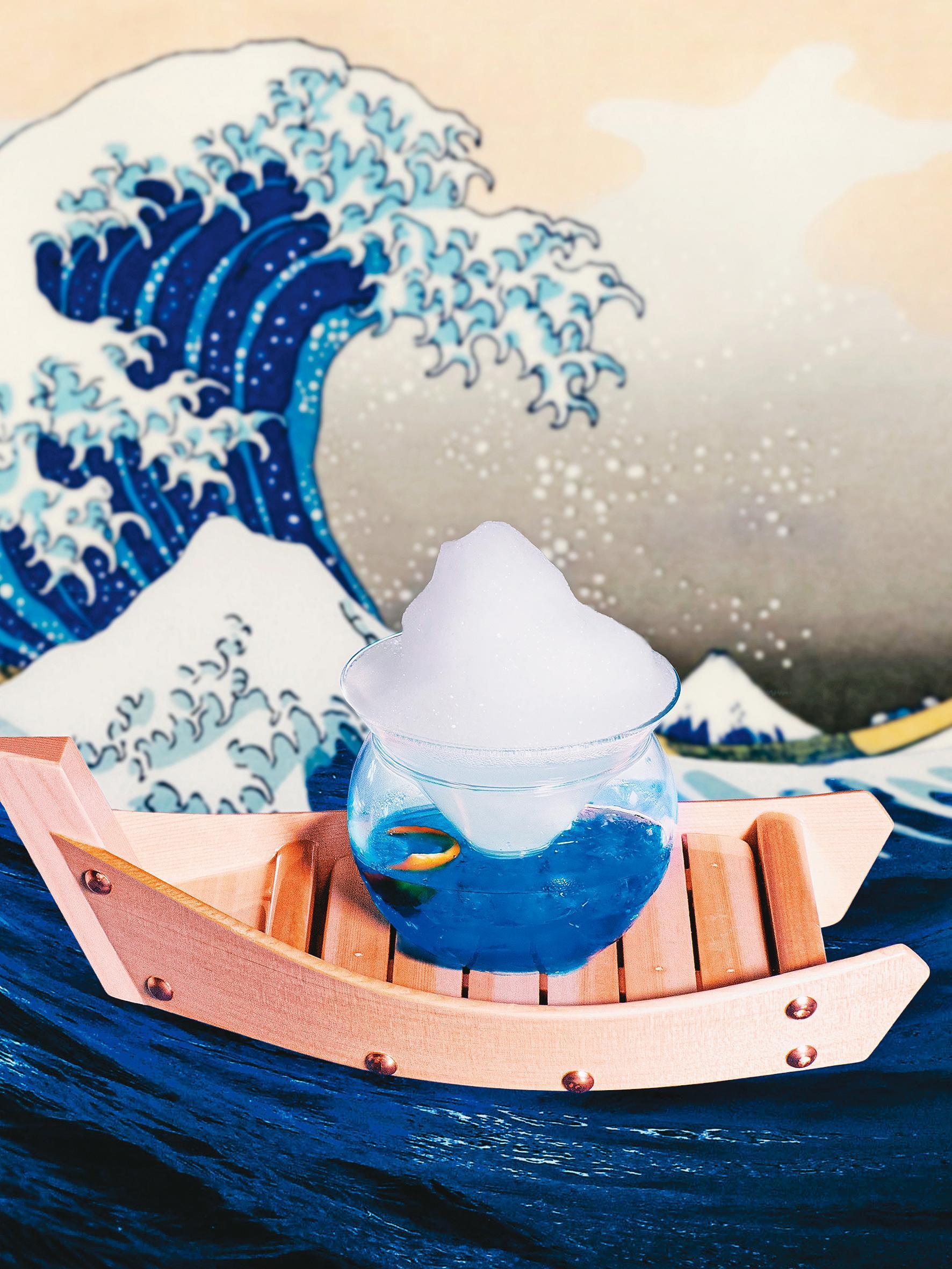 酒吧供應的調酒「北齋」，以浮世繪為設計概念。（mesm提供）