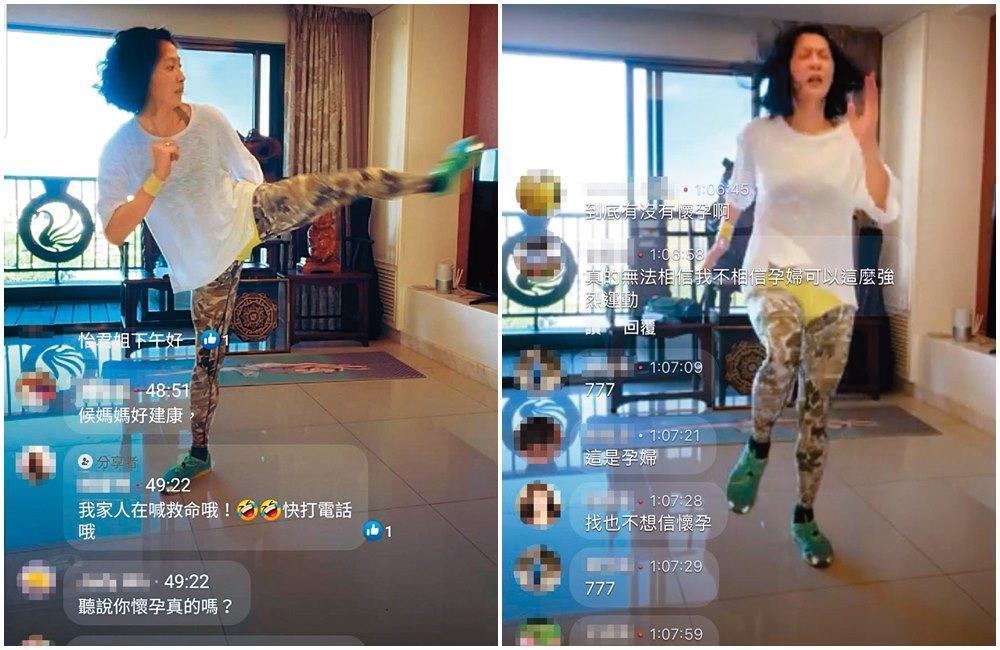 侯怡君之前承認懷孕，肚子理應已超過3個月，不過如今仍一片平坦，還不避諱劇烈運動。