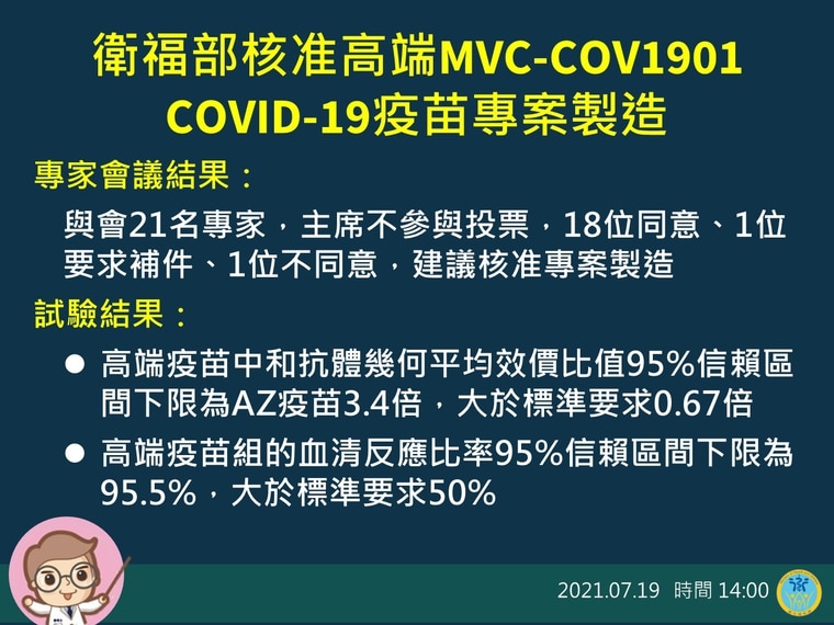 陳時中補充衛福部核准高端的會議情形。(指揮中心提供)