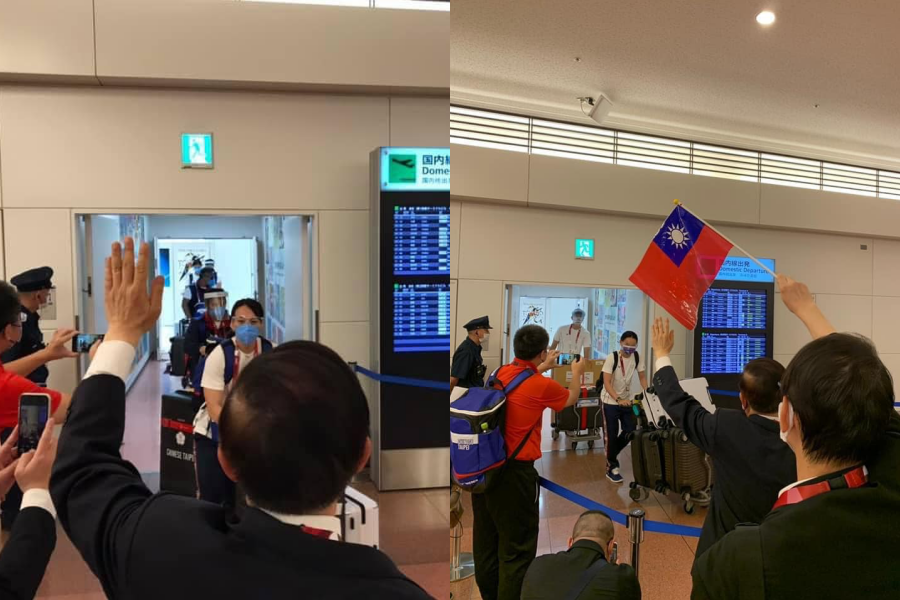 東京奧運開幕在即，我國好手也在昨日從台灣出發抵達日本。（翻攝自謝長廷臉書）