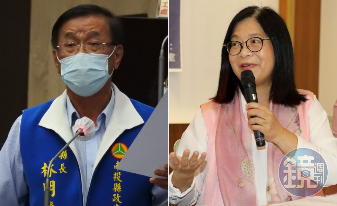 南投縣長林明溱（左）痛批民進黨立委管碧玲（右）是狗。（翻攝林明溱臉書／本刊資料照）