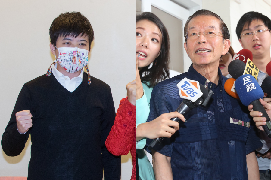 對於駐日代表處將選手日常庶務的協助工作攬下來做，苗博雅（左）表示高度肯定。右為駐日代表謝長廷。（本刊資料照）