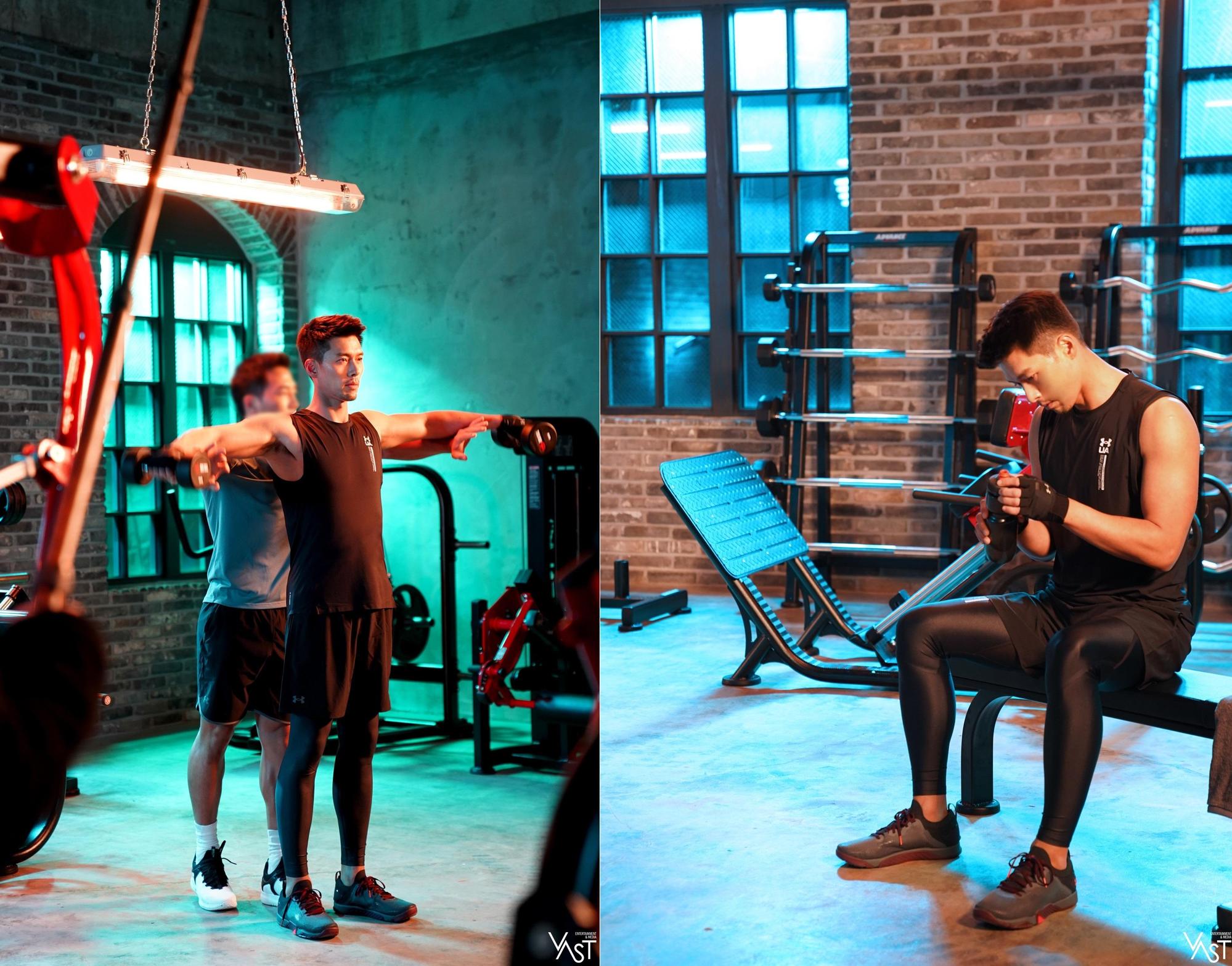 玄彬最近為運動品牌拍攝廣告，展現精實好身材。（翻攝自VAST Entertainment NAVER POST）