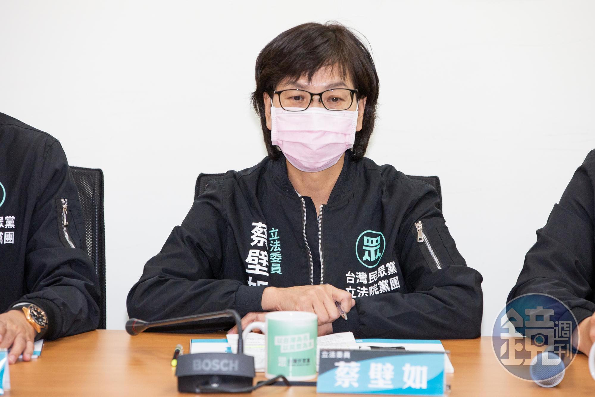 體育署因讓國手坐經濟艙惹議，對此民眾黨立委蔡壁如稱她向中央要資料卻被已讀。（本刊資料照）