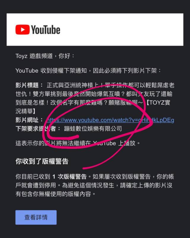 Toyz的影片日前遭統神檢舉下架。(翻攝Toyz IG)