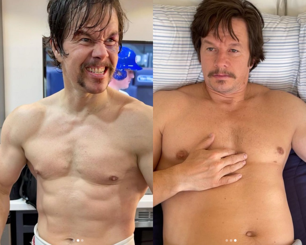 馬克華伯格花了3週從原本的模樣,變成爆肥的程度。(翻攝自Mark Wahlberg官方Instagram)